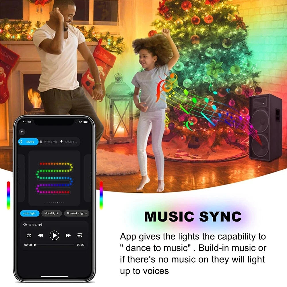 1.8/2.1M Smart RGB Fairy String Light Christmas Tree Light