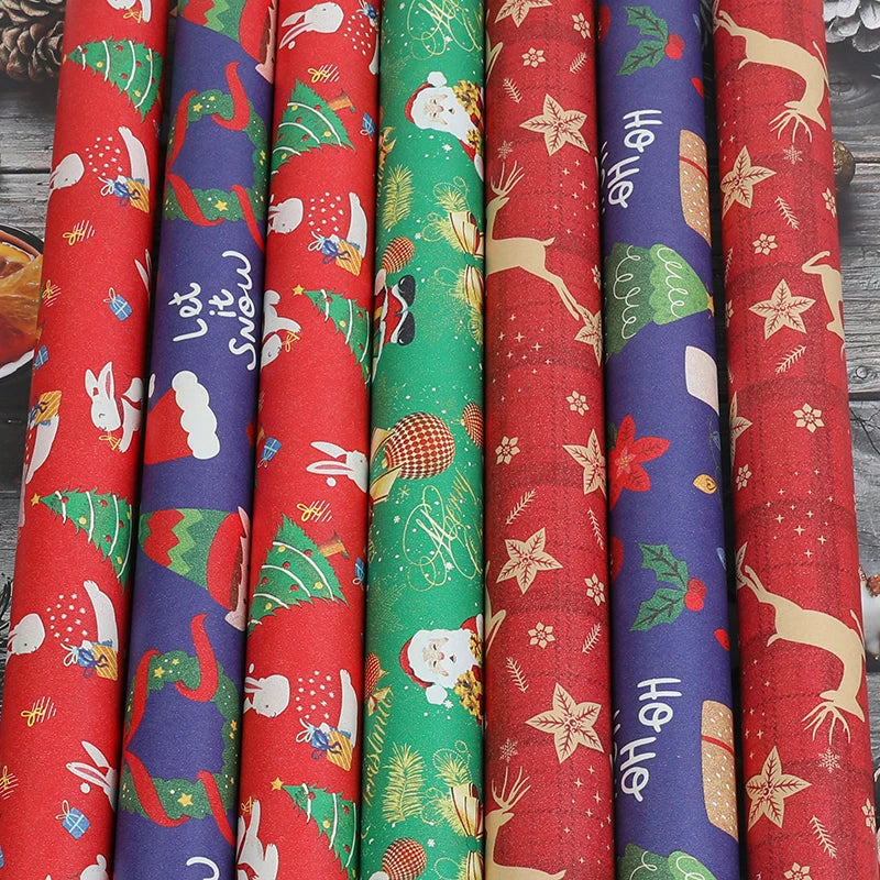 10m/roll Kraft Christmas Wrapping Paper