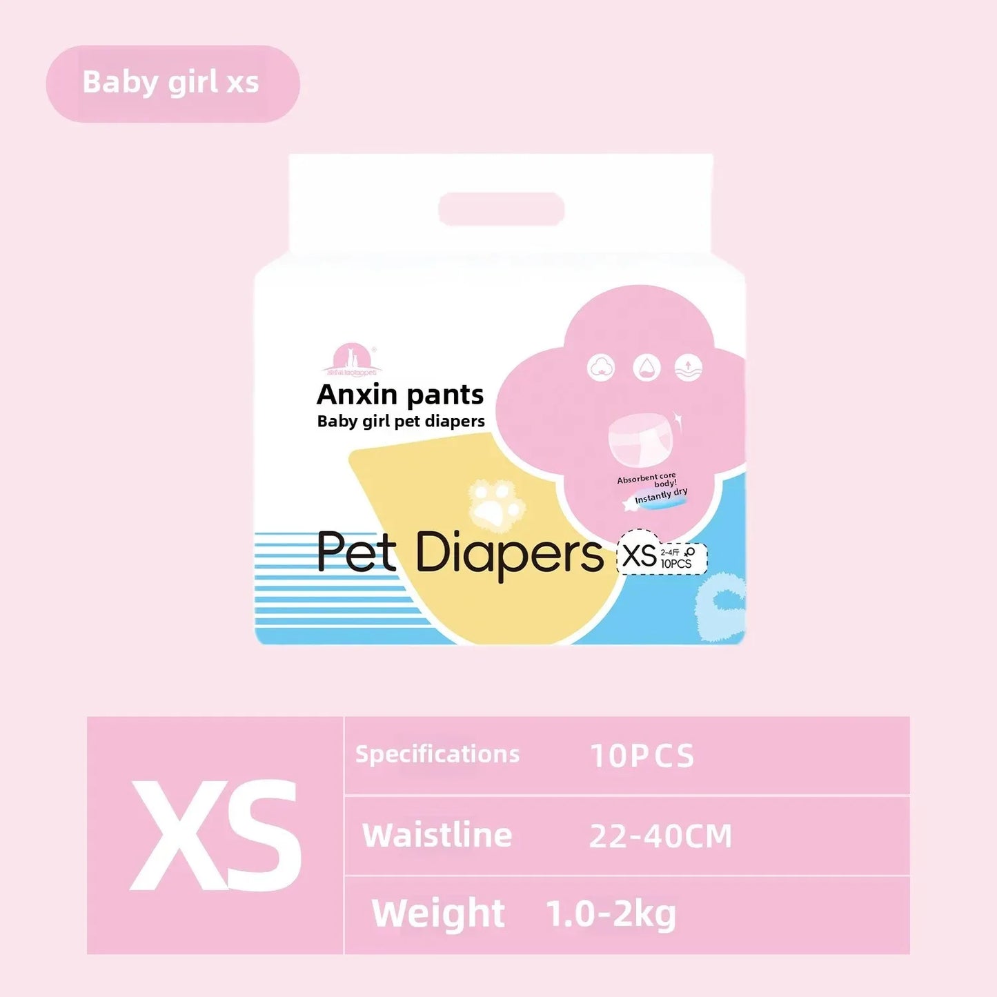 12PCS Waterproof Pet Diaper