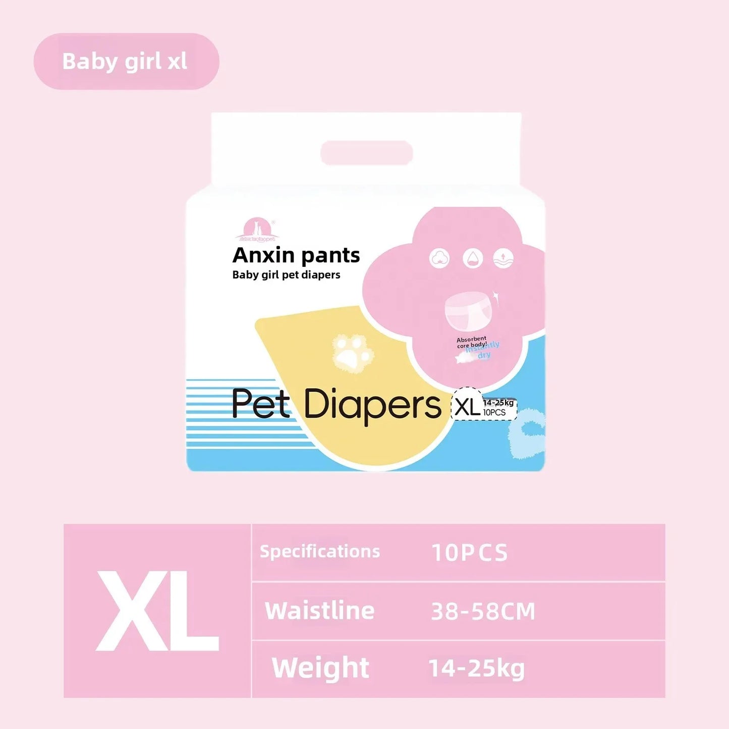 12PCS Waterproof Pet Diaper