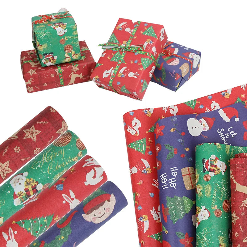 10m/roll Kraft Christmas Wrapping Paper