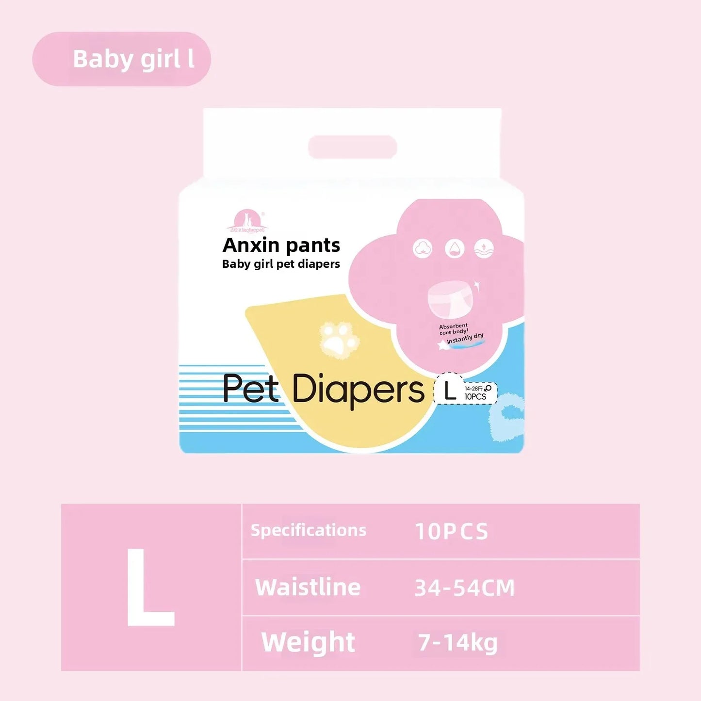 12PCS Waterproof Pet Diaper