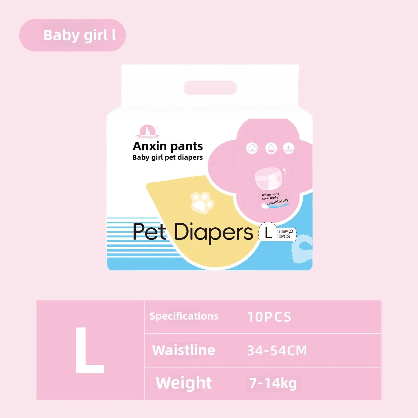 12PCS Waterproof Pet Diaper