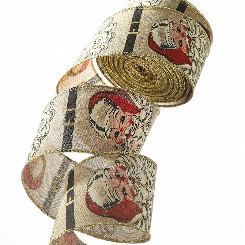 10yards 6cm Wide Printed Rib Band Christmas Bow