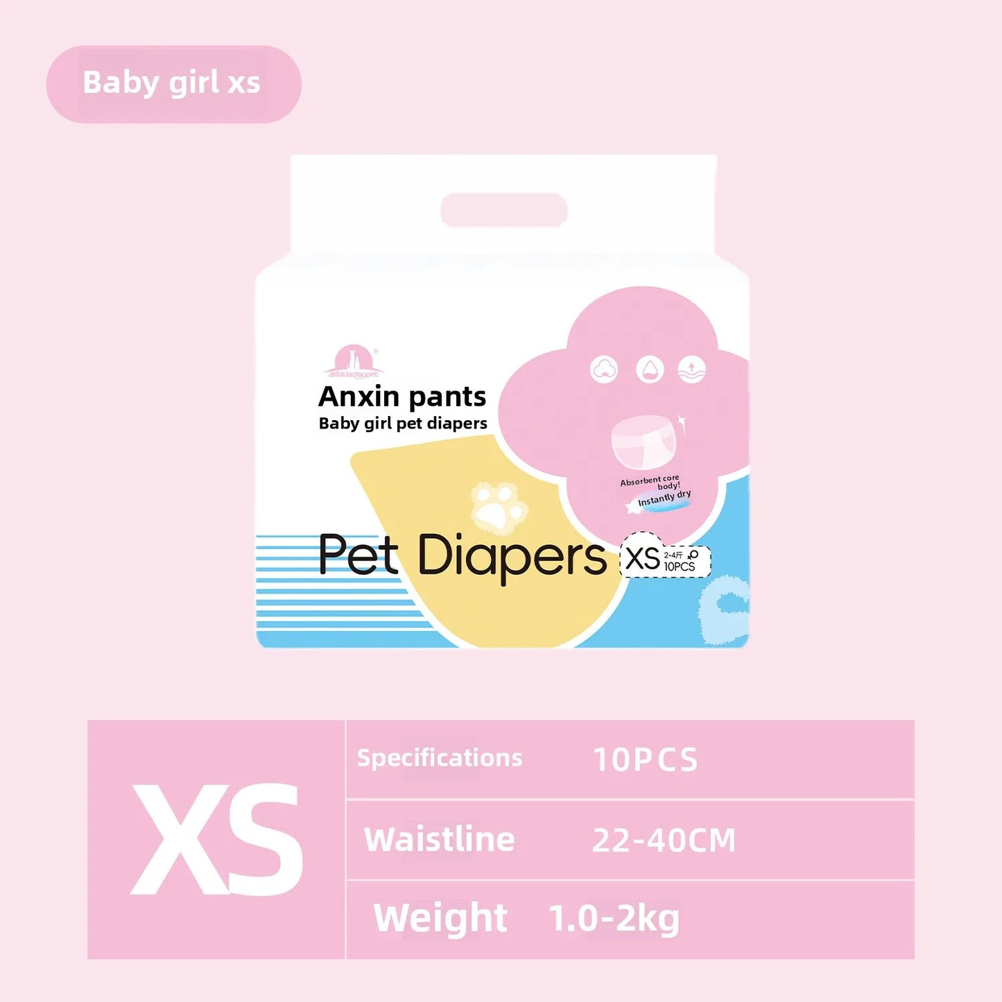 12PCS Waterproof Pet Diaper