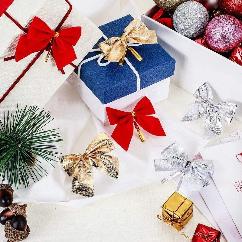 12Pcs 5cm Christmas Decorations Bow Xmas Tree