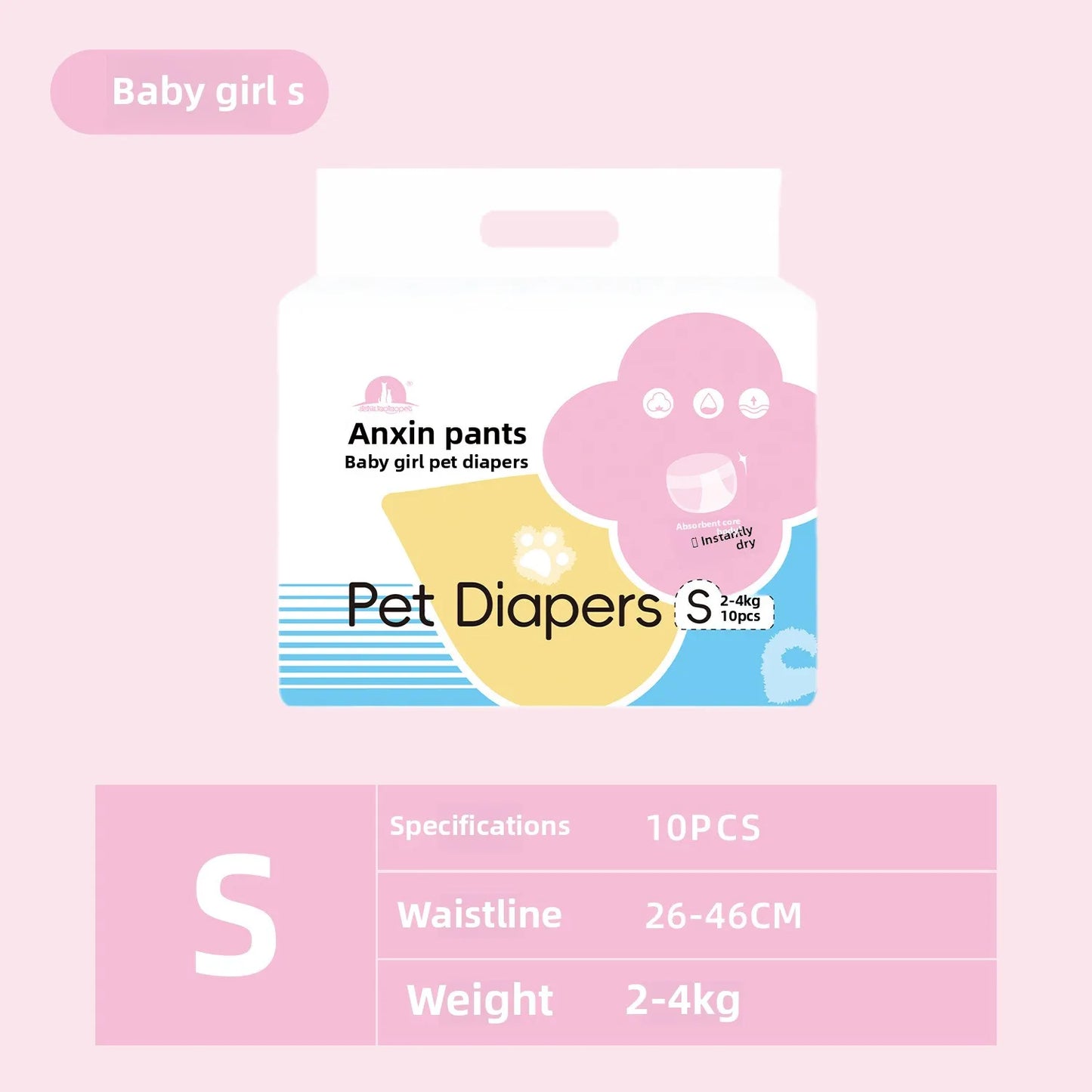 12PCS Waterproof Pet Diaper