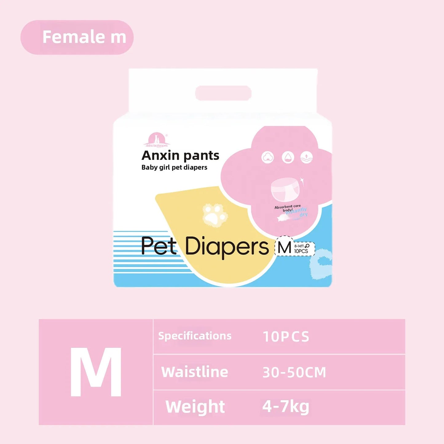 12PCS Waterproof Pet Diaper