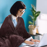1Pc Electric Heated Flannel Throw Heated Blanket With 6 Heat Settings 1-8 Hours Auto Off Washable For Home Office Usage 59x50in