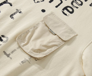 Letter Print Pocket Decorated Jacket Men