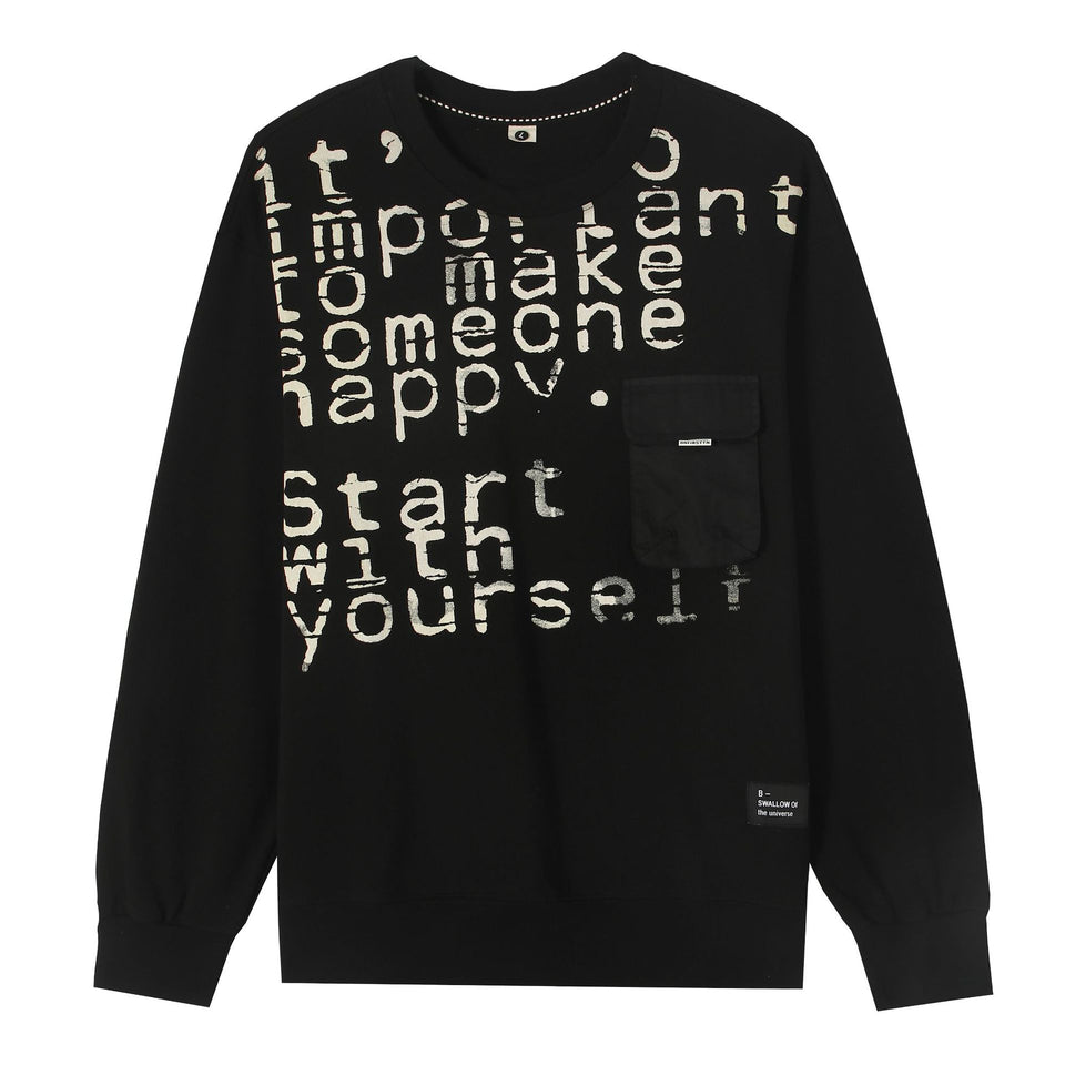 Letter Print Pocket Decorated Jacket Men