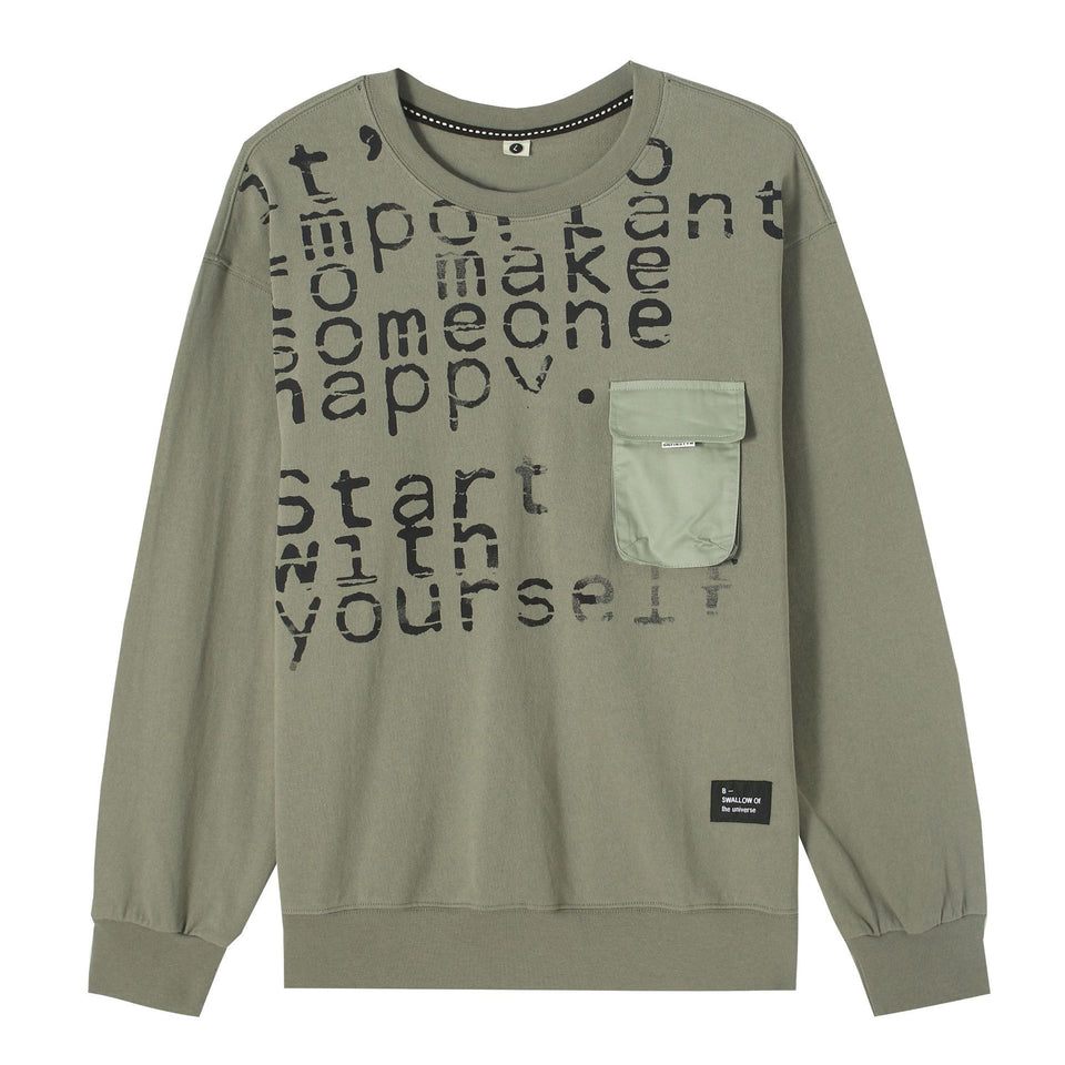 Letter Print Pocket Decorated Jacket Men