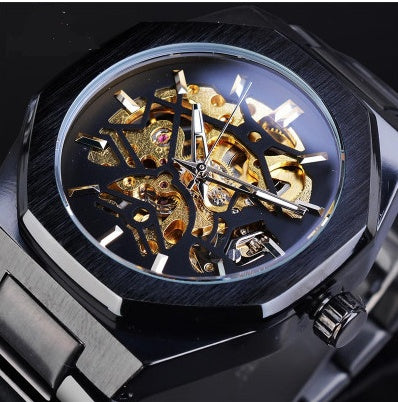 DNA Wrist Watch™ Skeleton Automatic Watch – Stainless Steel Self-Wind Luxury Timepiece