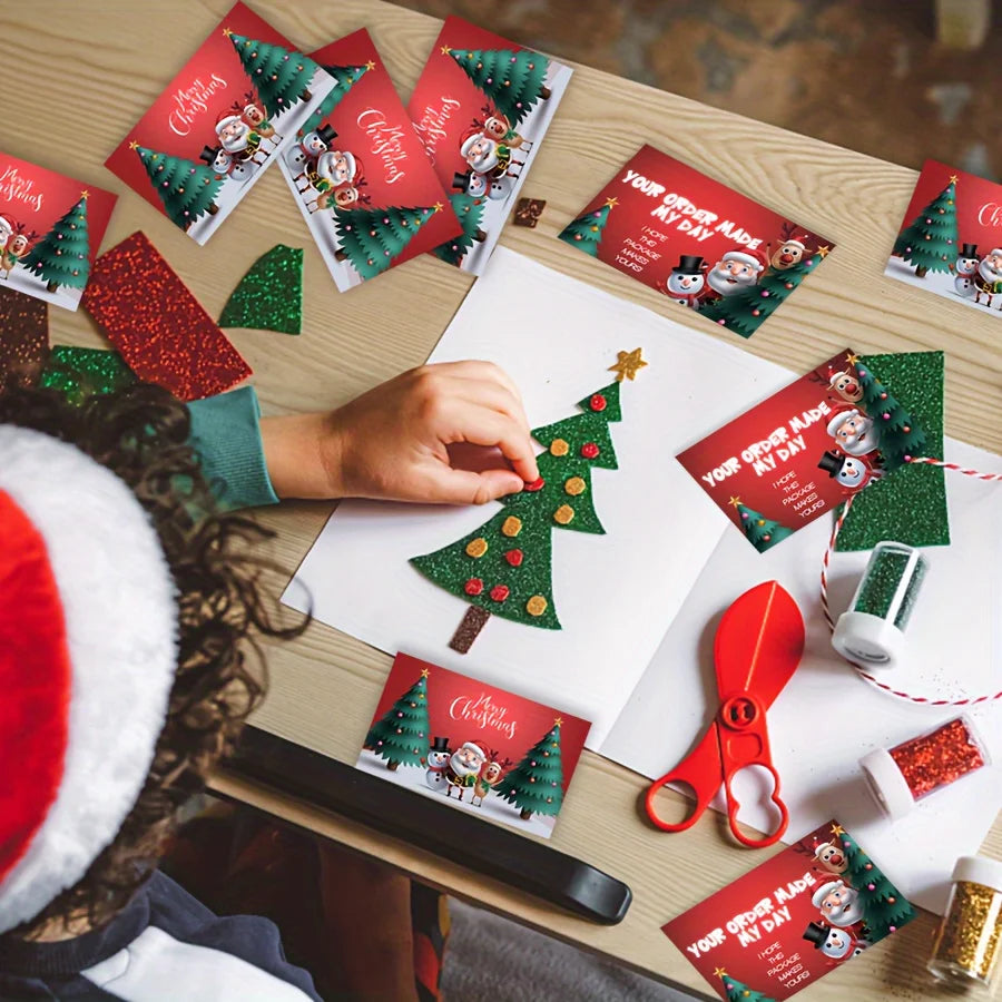 100 Pcs Christmas Thank You Cards for Small Business