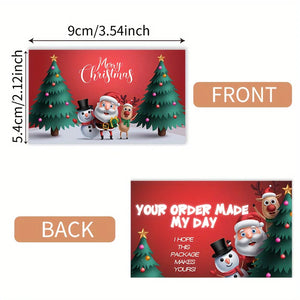 100 Pcs Christmas Thank You Cards for Small Business