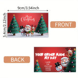 100 Pcs Christmas Thank You Cards for Small Business