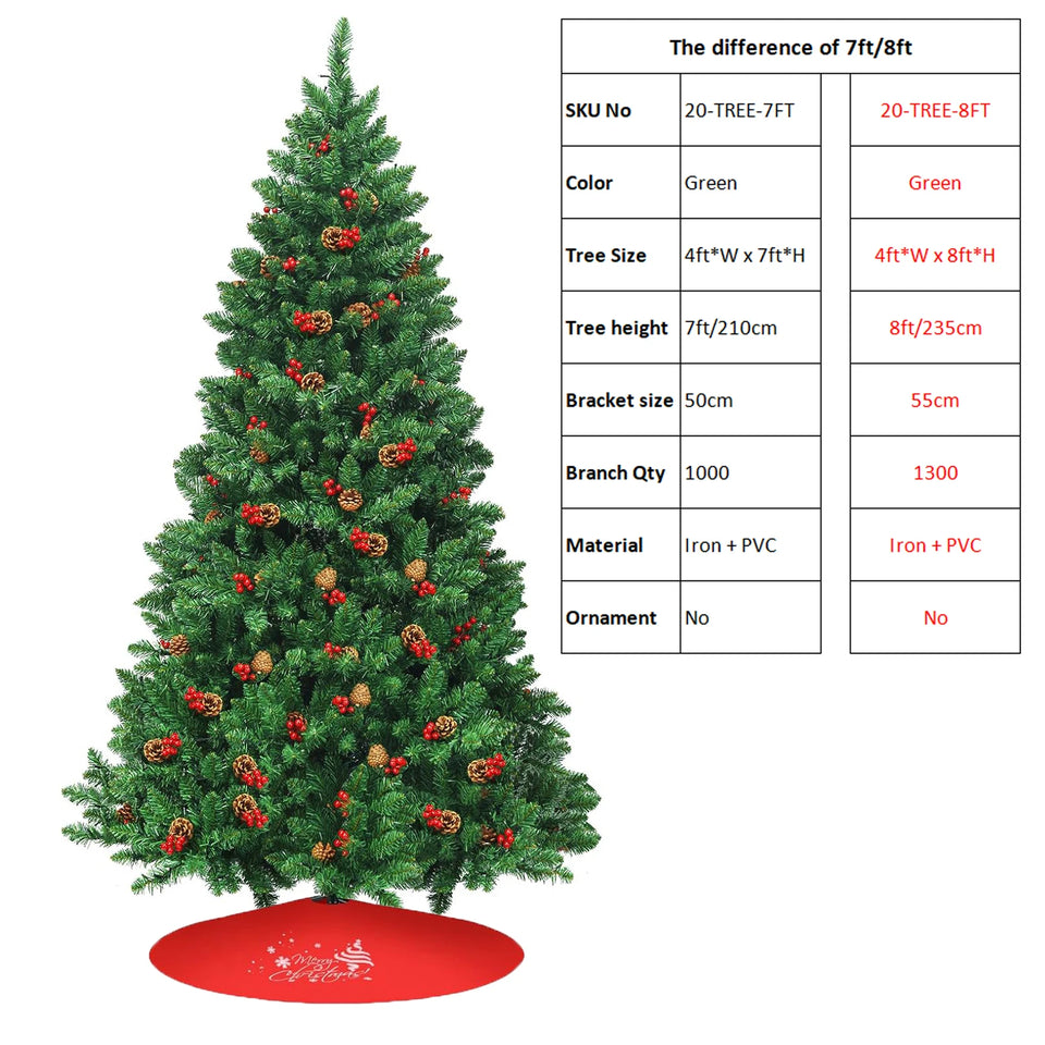 Classic Pine Tree 7FT/8FT Pre-Artificial Christmas Tree