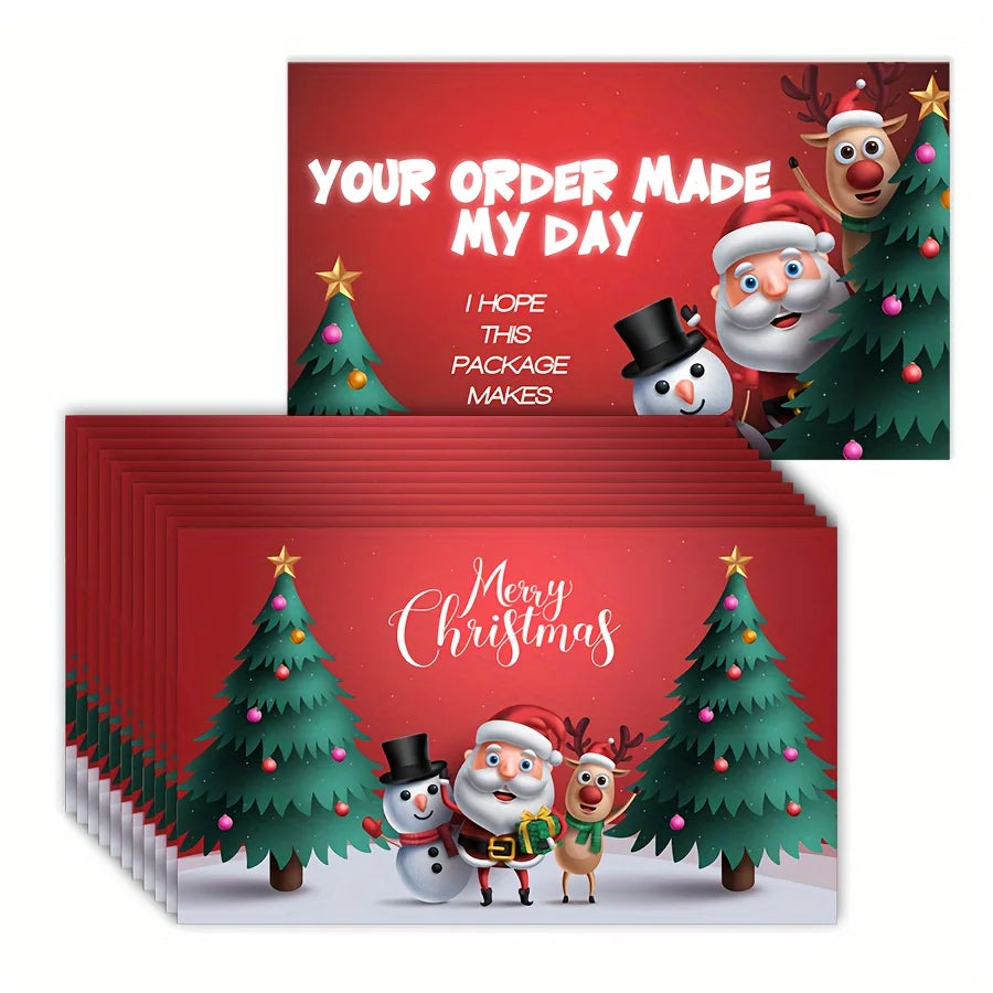 100 Pcs Christmas Thank You Cards for Small Business