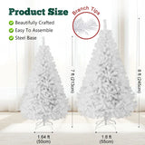 7FT White Christmas Tree with Metal Base