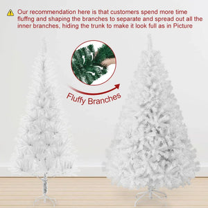 7FT White Christmas Tree with Metal Base