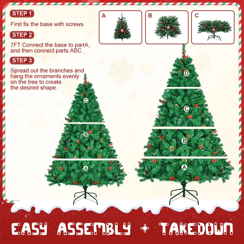 Classic Pine Tree 7FT/8FT Pre-Artificial Christmas Tree
