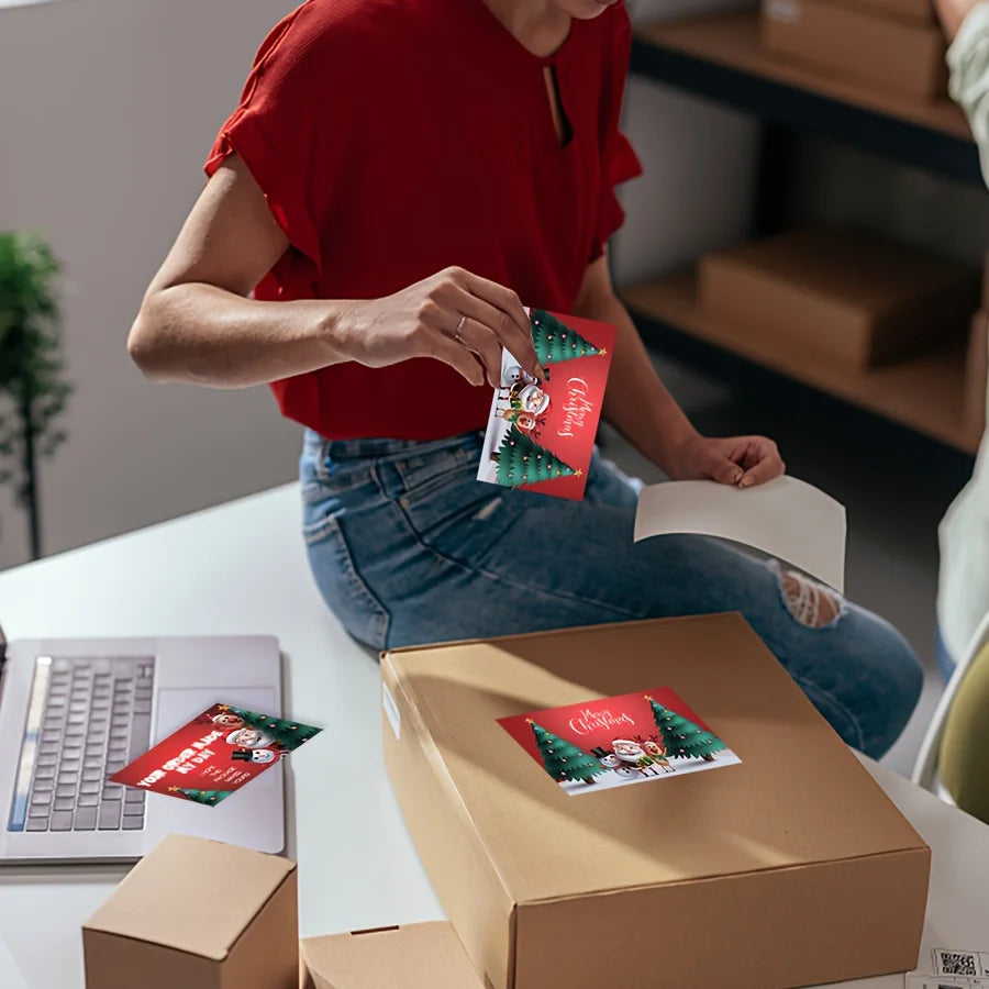 100 Pcs Christmas Thank You Cards for Small Business