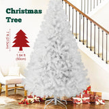 7FT White Christmas Tree with Metal Base
