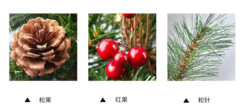 Elegant Red Christmas Wreath LED PVC Red Fruit Christmas Wreath