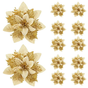 5/10pcs 14.5cm Christmas Flower Ornaments