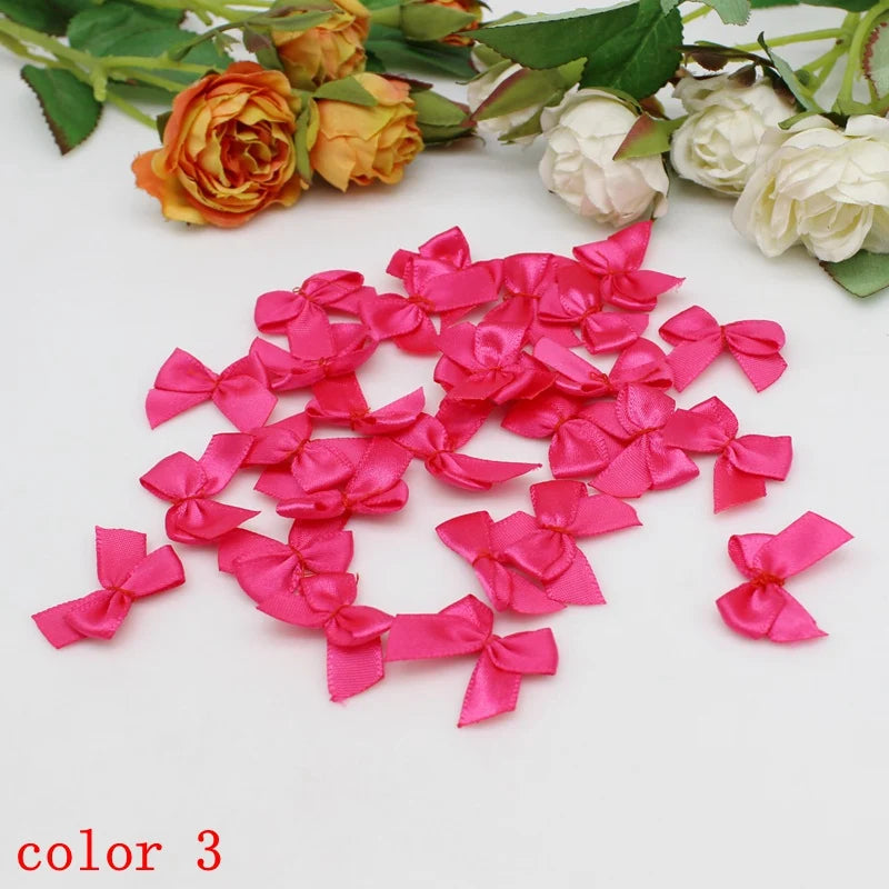 50/100pcs Satin Ribbon Bows