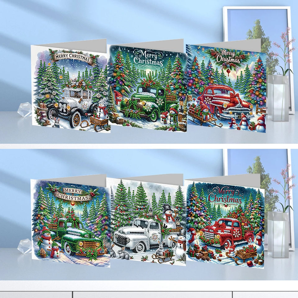 4/6/8/12PCS New 2025 Diamond Painting Greeting Cards