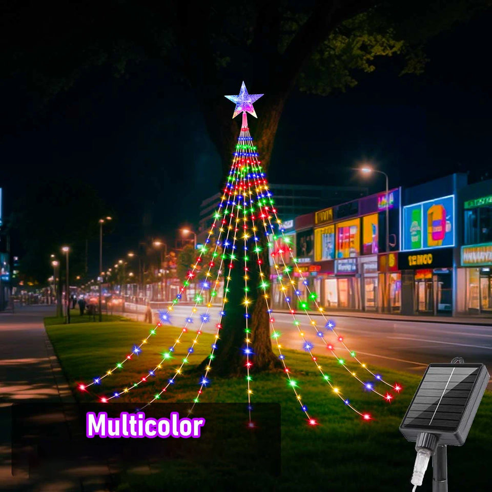 Outdoor Solar Waterfall Christmas Decorative Lights