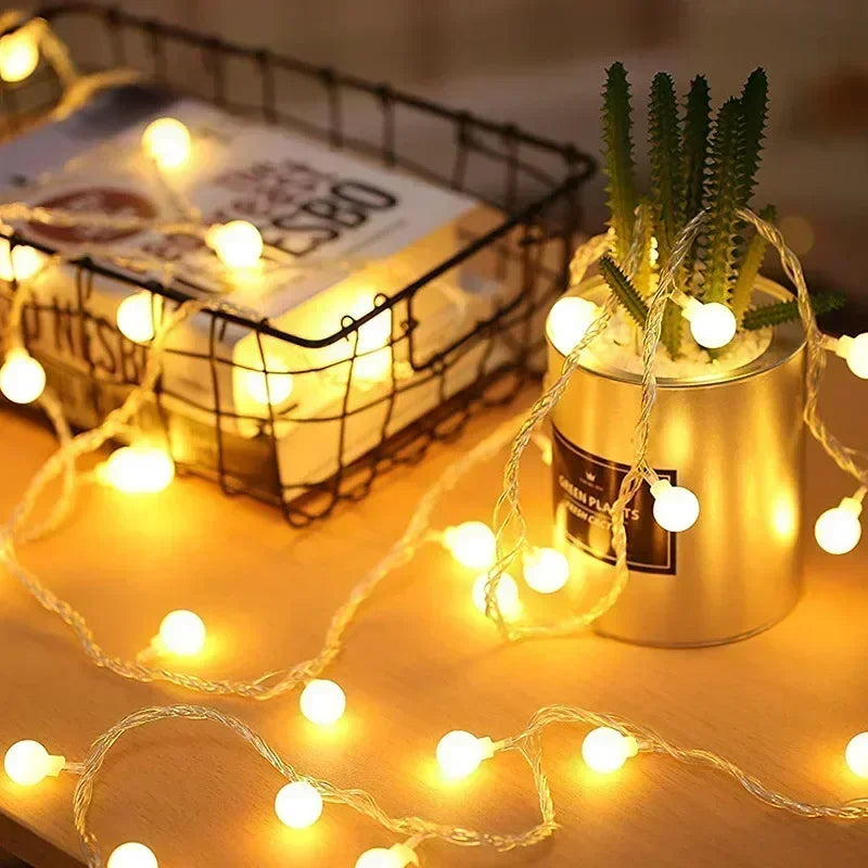 Battery Power Ball LED String Lights