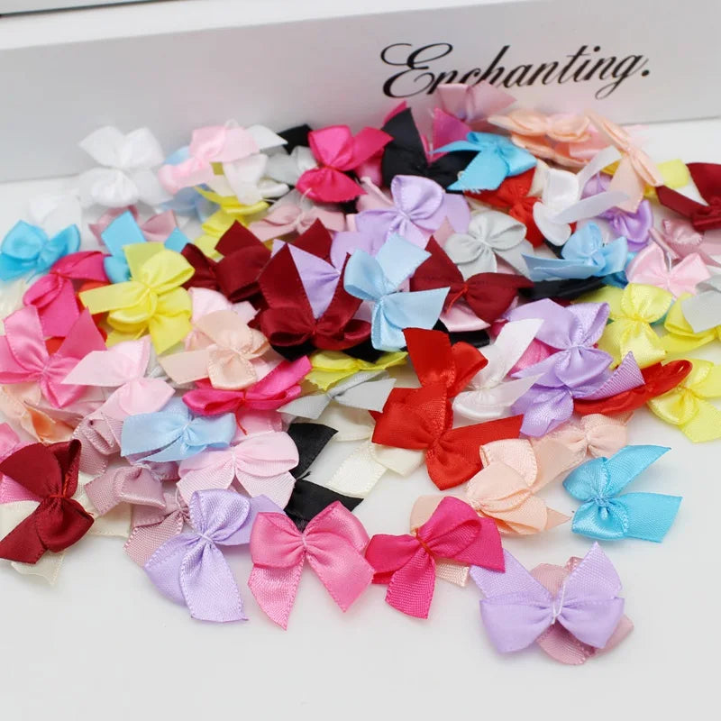 50/100pcs Satin Ribbon Bows