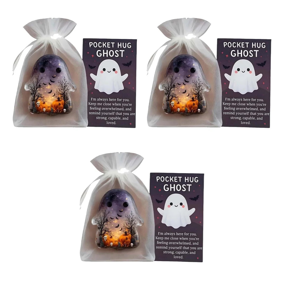 1-3PCS Pockets Hug Ghost Keepsake with Positive Cards
