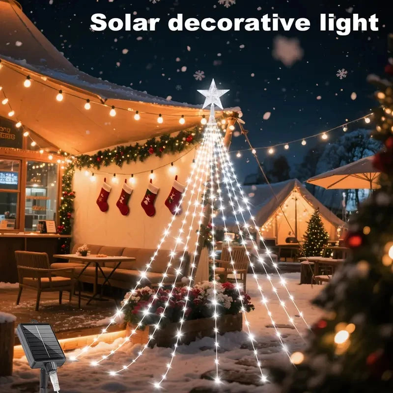 Outdoor Solar Waterfall Christmas Decorative Lights