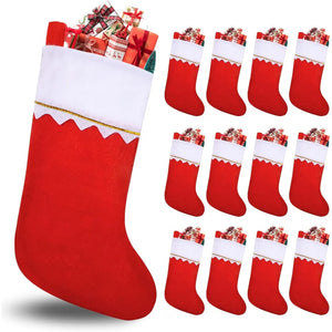 12 Pack Red Felt Christmas Stockings