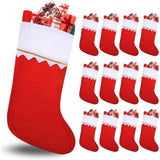 12 Pack Red Felt Christmas Stockings