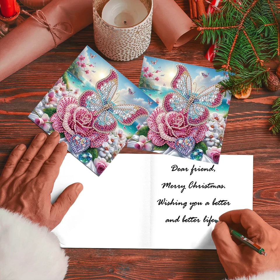 8Pcs Christmas Diamond Handmade Card