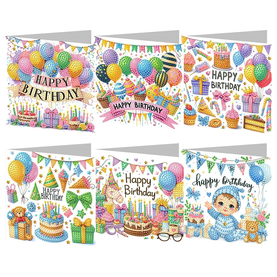 8Pcs Christmas Diamond Handmade Card