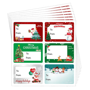 60pcs/10sheets Christmas Tags