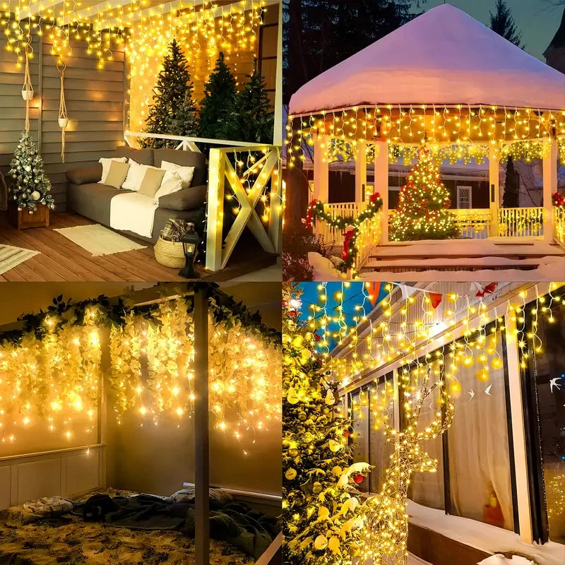 Solar LED Eaves Icicle String Lights