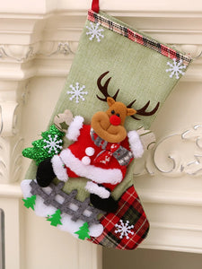 4Pcs Christmas Stockings Set Large Capacity Christmas Ornament Sock