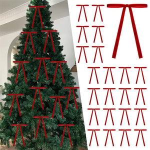 10/20PCS Velvet Bows Christmas Tree