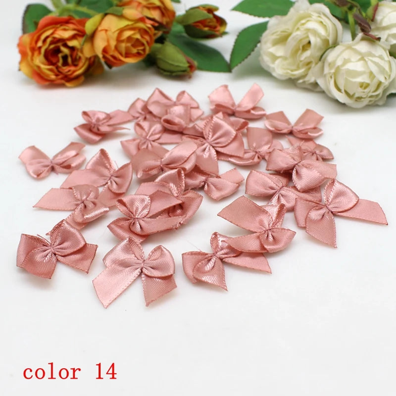 50/100pcs Satin Ribbon Bows