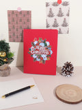 1PC Christmas snowflake floral pattern 3D pop-up greeting card