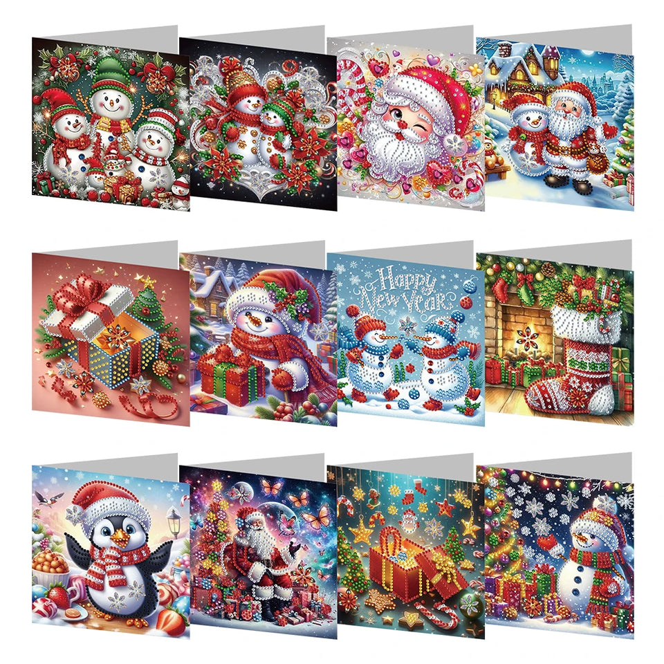 4/6/8/12PCS New 2025 Diamond Painting Greeting Cards