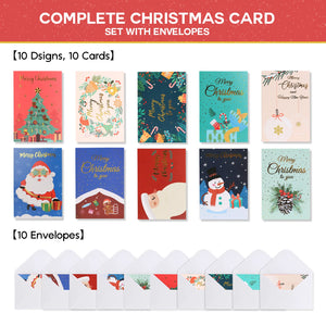 10 in 1 Premium Christmas Card Set