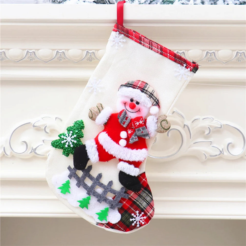 4Pcs Christmas Stockings Set Large Capacity Christmas Ornament Sock