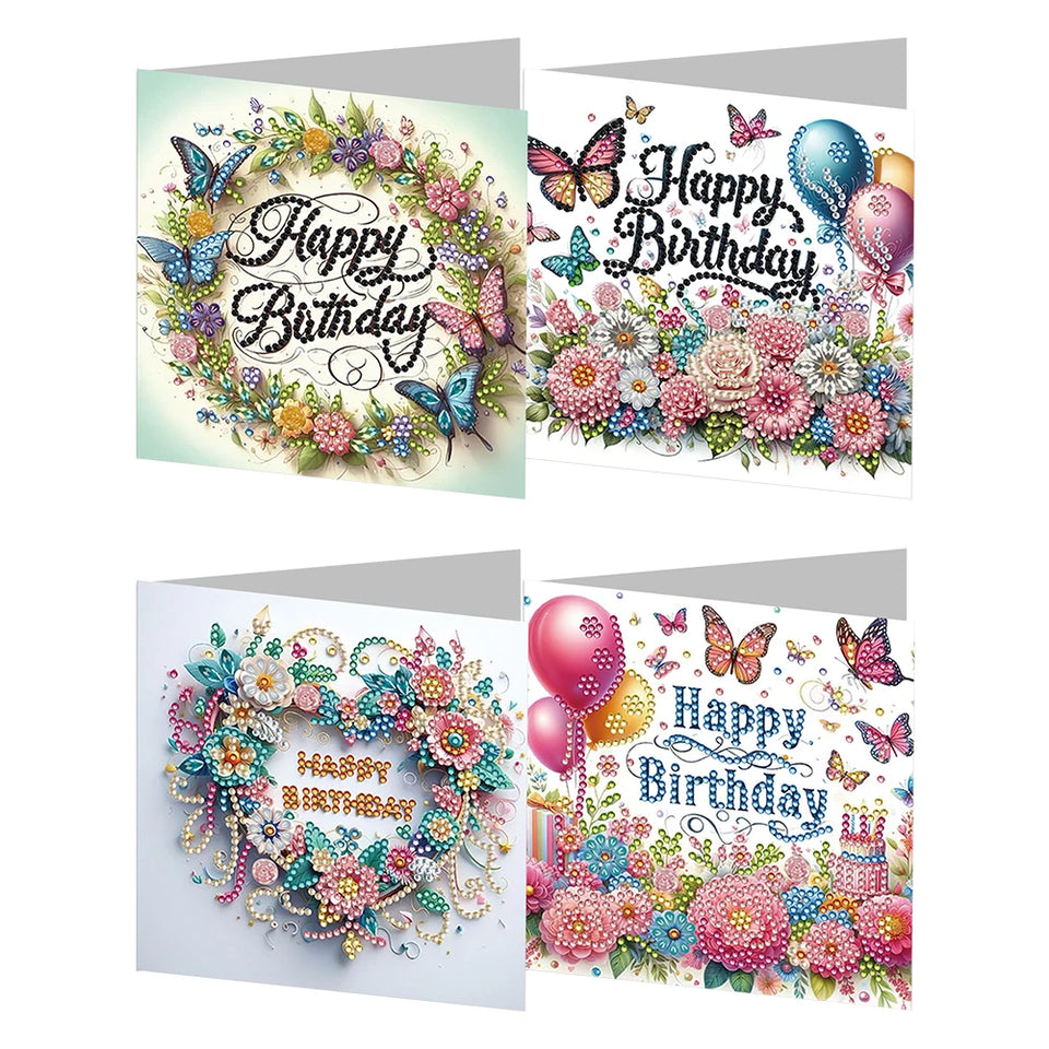 4/6/8/12PCS New 2025 Diamond Painting Greeting Cards